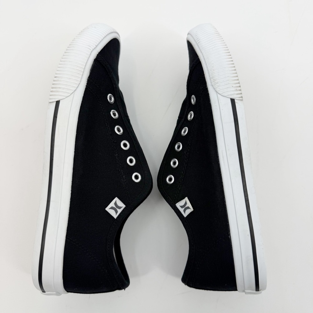Hurley Chloe Black Slip On Sneakers | Size 6.5 | Canvas Skater Shoes - Picture 4 of 11